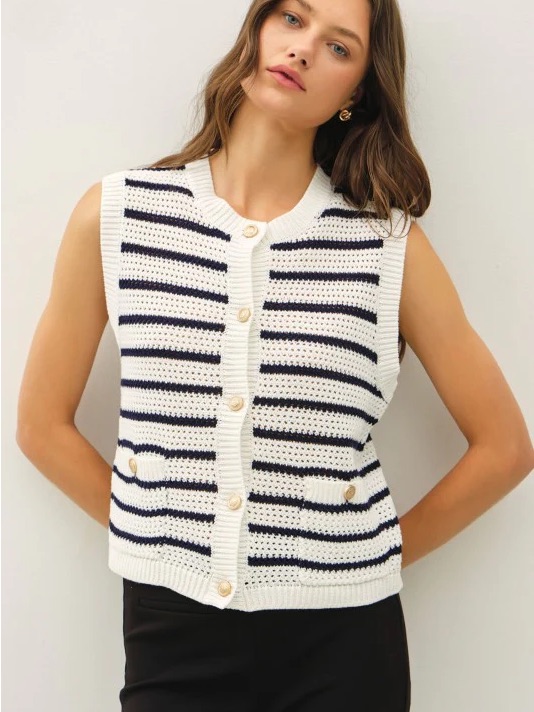 Striped Sleeveless Knit